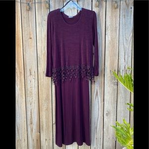 Vintage Rabbit Rabbit Rabbit Designs Dress Set Coat Purple Women Size 10 Classic